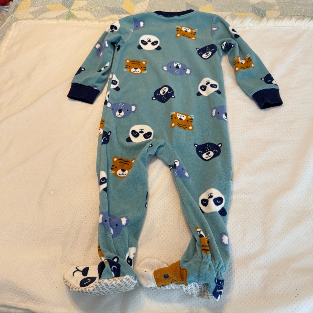 Carter’s Fleece Footie Pajamas Animals Size 2T Bears Panda Tiger - Picture 6 of 7